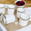 Cp bonechina pipe silver 6 pc cup
