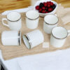 Cp bonechina pipe silver 6 pc cup