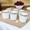 Cp bonechina pipe silver 6 pc cup
