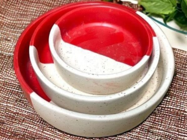 Ceramic Salad Bowl Set Deep Dish Bowls Serving Bowls | Set of 3 Bowls 7.5inch 6.5inch 5.5inch |